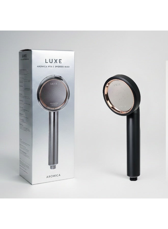اروميكا رأس دش AROMICA ARO LUXE فاخر بتصميم أسود مطفي – صناعة كورية - Image 3